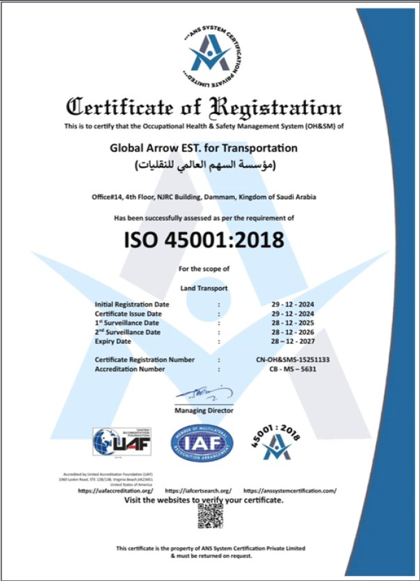 ISO 45001 Certified
